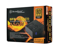 Блок питания SilverStone STRIDER ST45SF-G V 2.0(450W),SFX/ATX,80+Gold,aPFC,8см,24+8,3*SATA,8/6Pin,6Pin+3,мод.