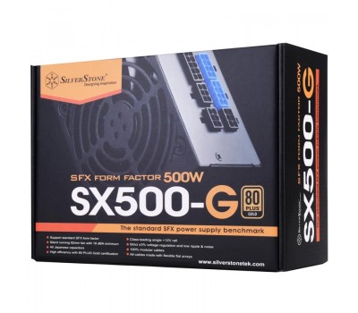 Блок питания SilverStone STRIDER SX500-GV1.1(500W),SFX,80+G,aPFC,9см,24+8,6*SATA,8/6Pin,6Pin,+4,мод.
