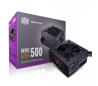 Блок питания Cooler Master MWE 500 Bronze V2,500W,12cm fan,a/PFC,24+8,4xPeripheral,6xSATA,2xPCIe