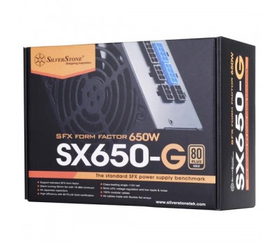 Блок питания SilverStone STRIDER SX650-G V1.1(650W),SFX,80+G,aPFC,9.2см,24+8,6*SATA,4*8/6Pin,+4,мод.