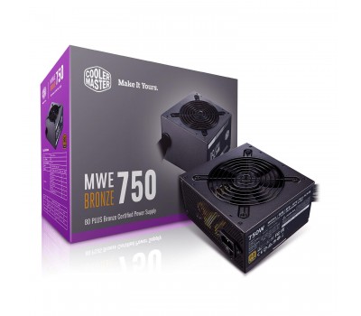 Блок питания Cooler Master MWE 750 Bronze V2,750W,12cm fan,a/PFC,24+8,4xPeripheral,8xSATA,4xPCIe