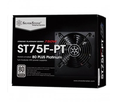 Блок питания SilverStone STRIDER ST75F-PT V1.1(750W),80+Pl,aPFC,14см,24+2*8,8*SATA,4*PCIe,+2,мод.