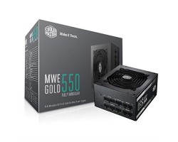 Блок питания Cooler Master MWE Gold 550W,12cm fan,a/PFC,24+8,3xPeripheral,8xSATA,2xPCIe,Full Modular