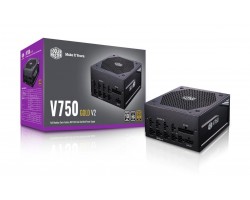 Блок питания Cooler Master V Gold V2 750W,13.5cm FDB fan,a/PFC,24+8,4xPeripheral,12xSATA,4xPCIe,Full Modular