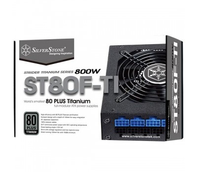 Блок питания SilverStone STRIDER ST80F-TI (800W), 80+ Titanium, aPFC,12см, 24+8*2, 12*SATA, 4*PCIe, мод.