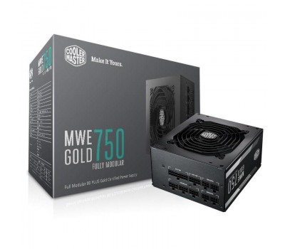 Блок питания Cooler Master MWE Gold 750W,12cm fan,a/PFC,24+8,6xPeripheral,8xSATA,4xPCIe,Full Modular