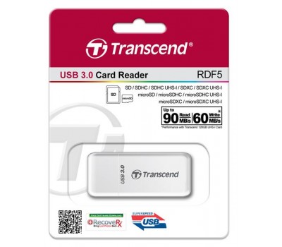 Кардридер Transcend USB 3.0 microSD/SD White