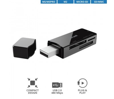 Кардридер Trust Nanga USB 2.0 BLACK