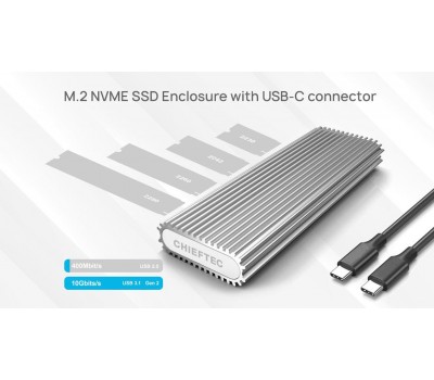 Корпус для SSD M.2 PCIe NVMe CHIEFTEC CEB-M2C USB 3.1 Gen2 Type-C (2230/2242/2260/2280)