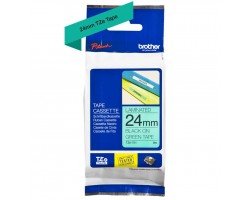 Термо-лента Brother 24mm ламинированная, черный на зеленом