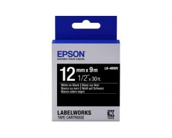 Картридж с лентой Epson LK4BWV принтеров LW-300/400/400VP/700 Vivid White/Black 12mm/9m