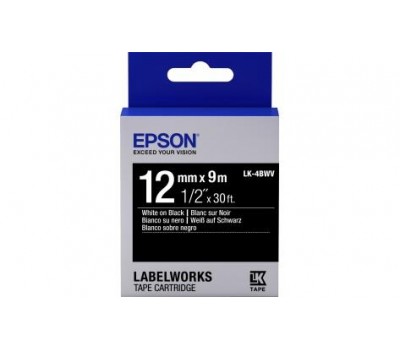 Картридж с лентой Epson LK4BWV принтеров LW-300/400/400VP/700 Vivid White/Black 12mm/9m