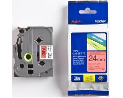 Термо-лента Brother 24mm ламинированная, черный на красном