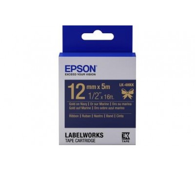 Картридж с лентой Epson LK4HKK принтеров LW-300/400/400VP/700 Ribbon Gold/Navy 12mm/5m