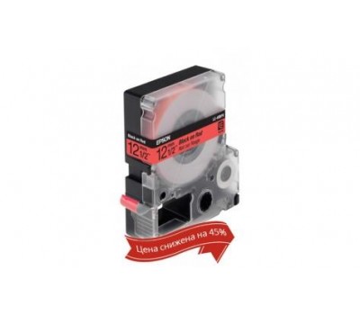 Картридж с лентой Epson LK4RBP принтеров LW-300/400/400VP/700 Pastel Black/Red 12mm/9m