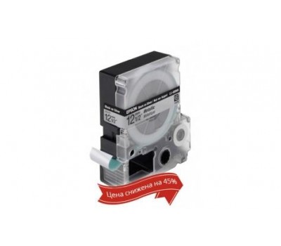 Картридж с лентой Epson LK4SBM принтеров LW-300/400/400VP/700 Metallic Blk/Siv 12mm/9m