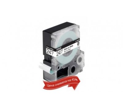 Картридж с лентой Epson LK6WBN принтеров LW-700 Std Blk/Wht 24mm/9m