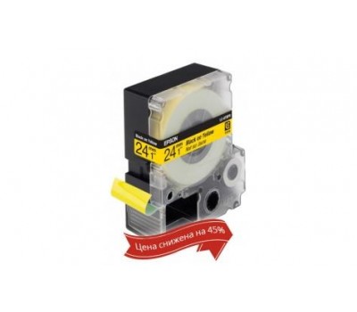 Картридж с лентой Epson LK6YBP принтеров LW-700 Pastel Blk/Yell 24mm/9m