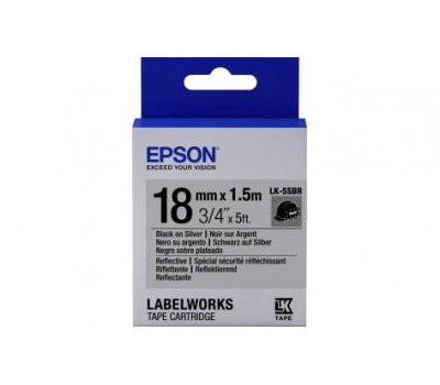Картридж с лентой Epson LK5SBR принтеров LW-400/400VP/700 Reflectiv Blk/Silv 18mm/1,5m