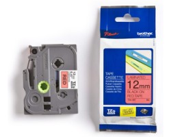Термо-лента Brother 12mm ламинированная, черный на красном