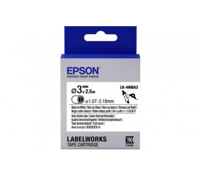Картридж с лентой Epson LK4WBA3 принтеров LW-300/400/400VP/700 Blk/Wht d3mm/2,5 m