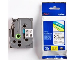 Термо-лента Brother 24mm ламинированная, черный на белом