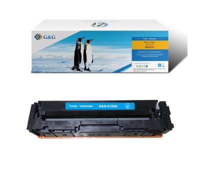 Картридж G&G для HP 415A CLJ Pro M414/454/479 W2031A Cyan (2100 стр) - без чипа!