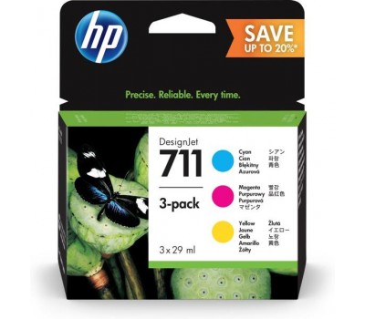 Картридж HP No.711 DesignJet 120/520 CYM (3*28ml) Тройная упаковка
