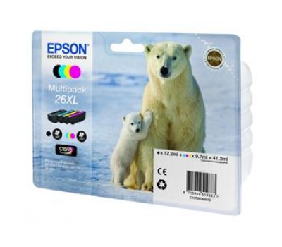 Картридж Epson 26XL XP600/605/700 Bundle (C,M,Y,Bkp) (500 стр)