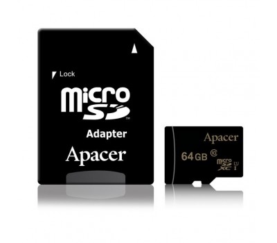 Карта памяти Apacer 64GB microSDXC C10 UHS-I + SD