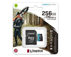 Карта памяти Kingston 256GB microSDXC C10 UHS-I U3 A2 R170/W90MB/s + SD адаптер