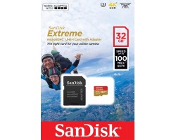 Карта памяти SanDisk 32GB microSDHC V30 UHS-I U3 R100/W60MB/s Extreme Action + SD