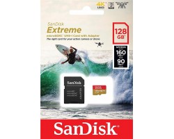 Карта памяти SanDisk 128GB microSDXC C10 UHS-I U3 R160/W90MB/s Extreme V30 + SD