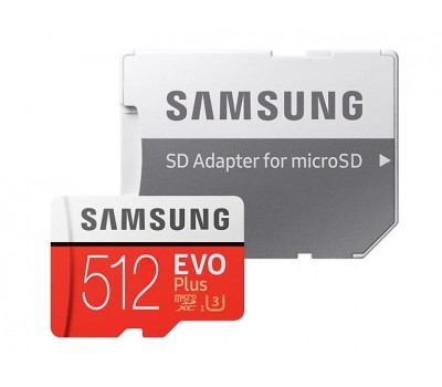 Карта памяти Samsung 512GB microSDXC C10 UHS-I U3 R100/W90MB/s Evo Plus V2 + SD адаптер