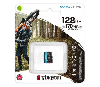 Карта памяти Kingston 128GB microSDXC C10 UHS-I U3 A2 R170/W90MB/s