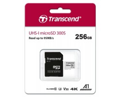 Карта памяти Transcend 256GB microSDXC C10 UHS-I R95/W45MB/s + SD адаптер