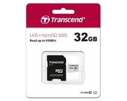 Карта памяти Transcend 32GB microSDHC C10 UHS-I R95/W20MB/s + SD адаптер