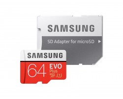 Карта памяти Samsung 64GB microSDXC C10 UHS-I U1 R100/W20MB/s Evo Plus V2 + SD адаптер
