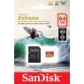 Карта памяти SanDisk 64GB microSDXC C10 UHS-I U3 R160/W60MB/s Extreme V30 + SD
