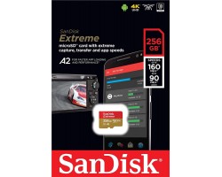 Карта памяти SanDisk 256GB microSDXC C10 UHS-I U3 R160/W90MB/s Extreme V30