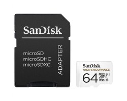 Карта памяти SanDisk 64GB microSDXC C10 UHS-I U3 V30 R100/W40MB/s High Endurance