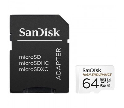 Карта памяти SanDisk 64GB microSDXC C10 UHS-I U3 V30 R100/W40MB/s High Endurance