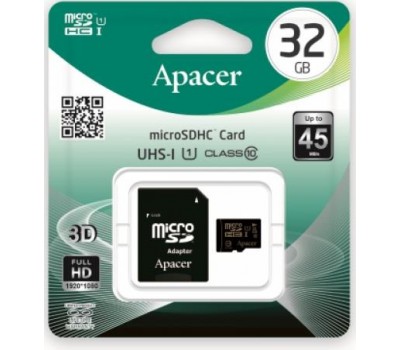 Карта памяти Apacer 32GB microSDHC C10 UHS-I + SD
