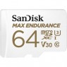 Карта памяти SanDisk 64GB microSDXC C10 UHS-I U3 V30 R100/W40MB/s Max Endurance