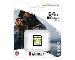 Карта памяти Kingston 64GB SDXC C10 UHS-I R100MB/s