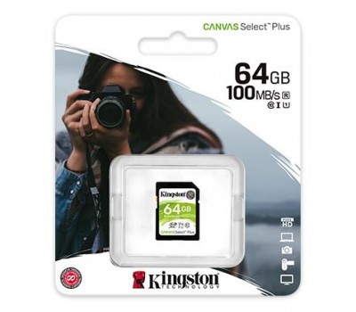 Карта памяти Kingston 64GB SDXC C10 UHS-I R100MB/s