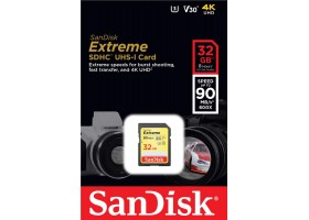 Карта памяти SanDisk 32GB SDHC V30 UHS-I U3 R90/W40MB/s Extreme