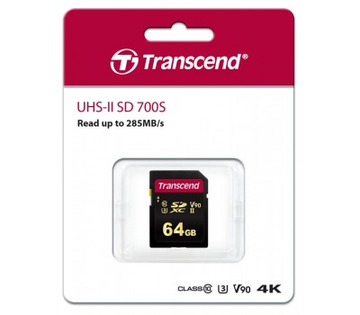 Карта памяти Transcend 64GB SDXC C10 UHS-II U3 R285/W180MB/s 4K