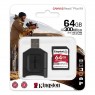 Карта памяти Kingston 64GB SDXC C10 UHS-II U3 R300/W260MB/s + MLP SD Reader