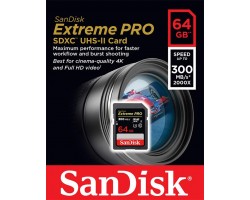 Карта памяти SanDisk 64GB SDXC C10 UHS-II R300/W260MB/s 4K Extreme Pro